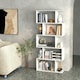 image 5 of COSTWAY 5-tier Bookcase S-Shaped Bookshelf Display Rack White White