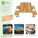 image 4 of Oypla Portable Wooden Folding Outdoor Picnic Table and Bench Set 4 Seats Brown