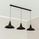 image 1 of ValueLights Civic Matte Black Metro Dome 3 Drop Diner Bar Matte Black Ceiling Pendant Light Black
