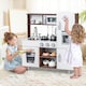 image 3 of COSTWAY Toddler Kitchen Playset Wooden Kids Kitchen With  Lights & Sounds