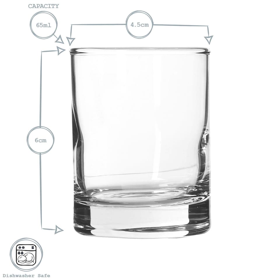 image 1 of LAV Liberty Shot Glasses - 65ml - Clear - Pack of 6 | Clear | Clear