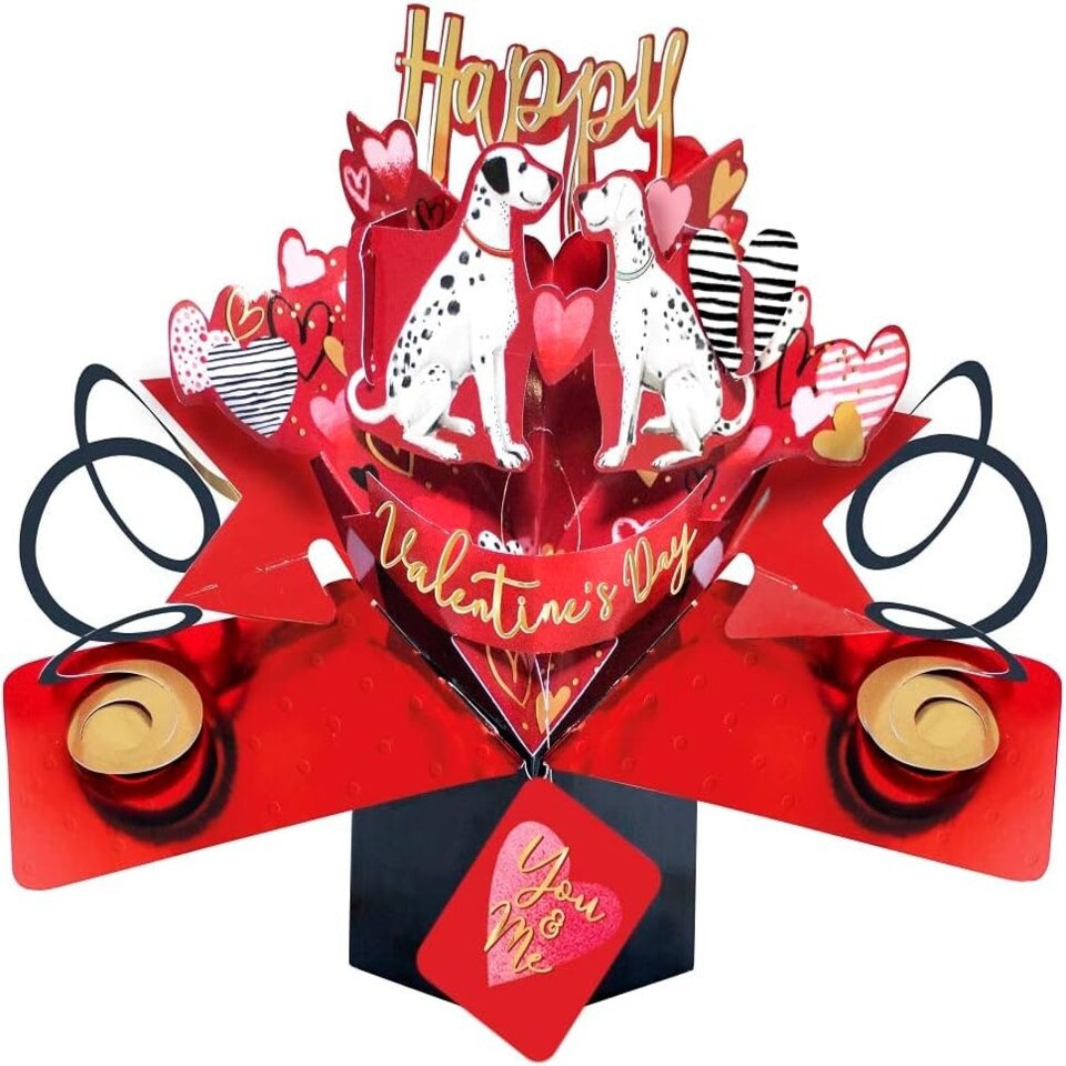 image 1 of 3D Pop Up You & Me Dalmatians Happy Valentine's Day Card