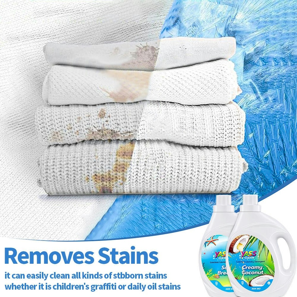 image 1 of Yass Clean Luscious Laundry Detergent x4 Concentrated Laundry Detergent 42 Washes 2L Bio x2 Sea Breeze x2 Creamy Coconut