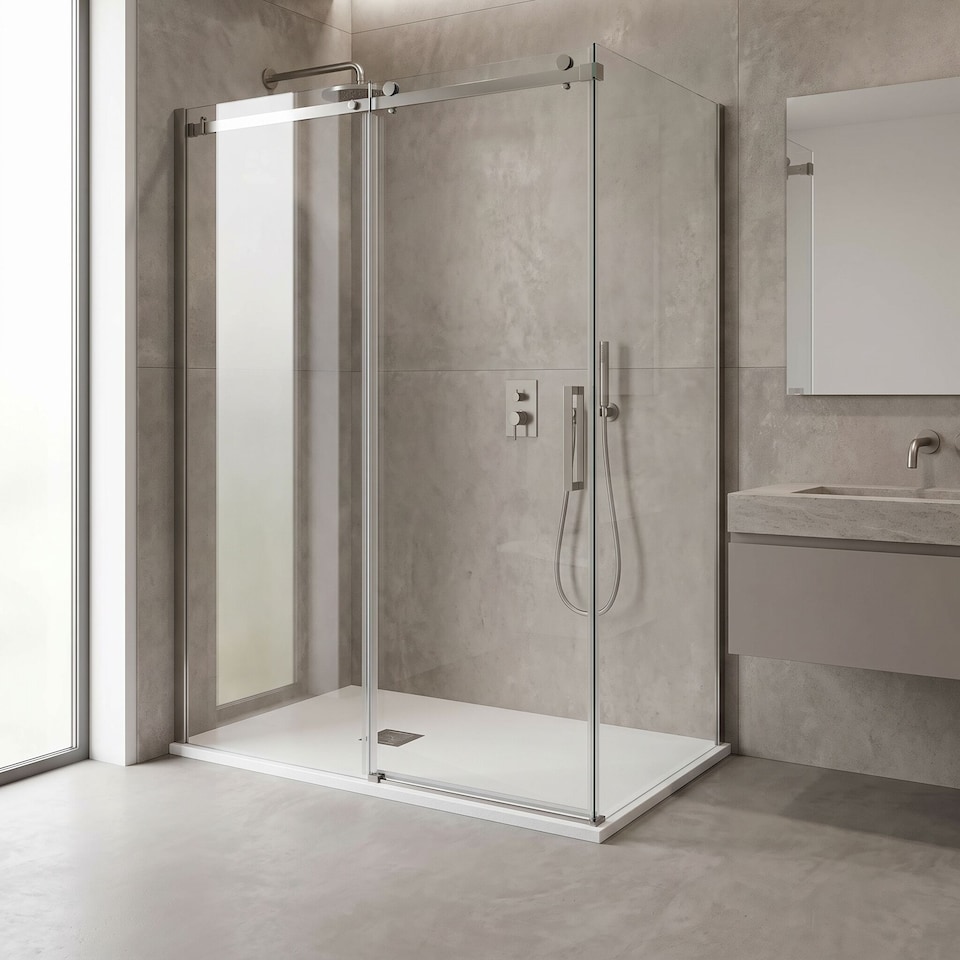 image 1 of Balterley Premium Slimline Rectangular Shower Tray | White | White Slate | 1