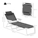 image 7 of Outsunny Folding Sun Lounger with 4-Level Backrest & Headrest, Charcoal Grey 
