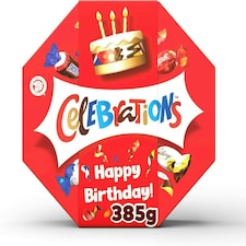 Celebrations Centrepiece 385g Chocolate Gift with 'Happy Birthday' Sleeve