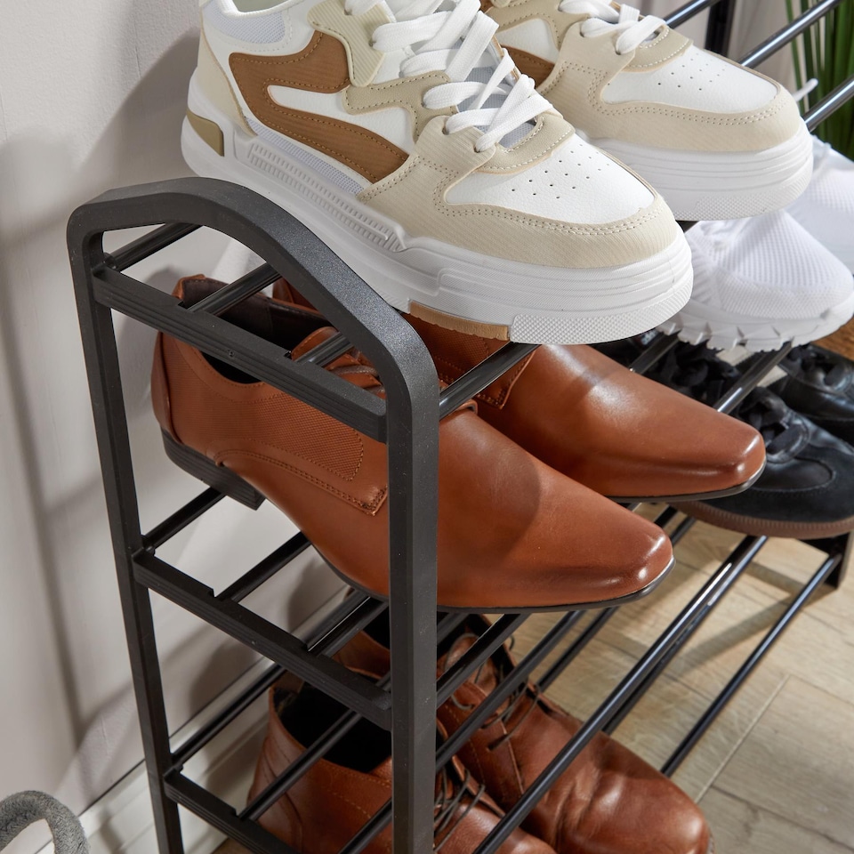 image 1 of 4 or 5 Tier Shoe Storage Rack Footwear Stand Shelf Hallway Entryway Organiser | Black