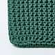 image 4 of Homescapes Forest Green Cube Cotton Knitted Pouffe Footstool