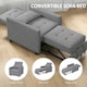 image 4 of HOMCOM Convertible Single Chair Bed w/ Tufted Upholstered Fabric, Grey