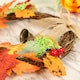 image 3 of Living and Home Artificial Maple Leaves Halloween Pumpkin Garland with Bell