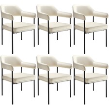 Armchair Doe - durable fabric, black powder-coated legs, 120 kg load, 58 x 62 x 85 cm | White | Woven fabric off-white/black | 6