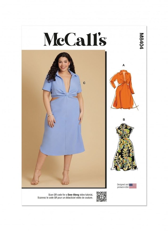 image 1 of McCall's 8404 Paper Sewing Pattern – Women’s Dress, Size W2 (20W–22W–24W–26W–28W), Intermediate