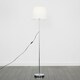 image 2 of ValueLights Charlie Chrome Floor Lamp White Taper Shade & Bulb 
