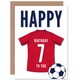 image 1 of Football Strip Kit Dark Red Jersey Age 7 Year Old Child Kids 7th Birthday Card