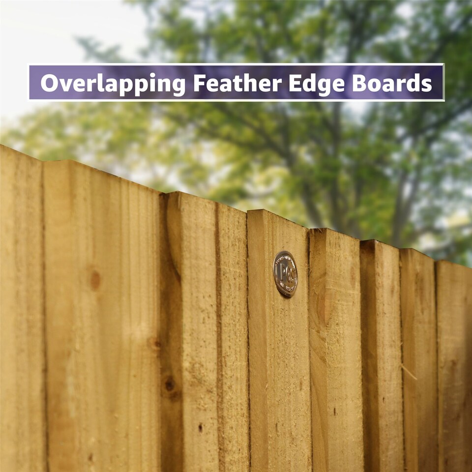 image 1 of Arch Top Wooden Garden Gate 6ft x 4.5ft Feather Edge Semi-Braced Treated Door