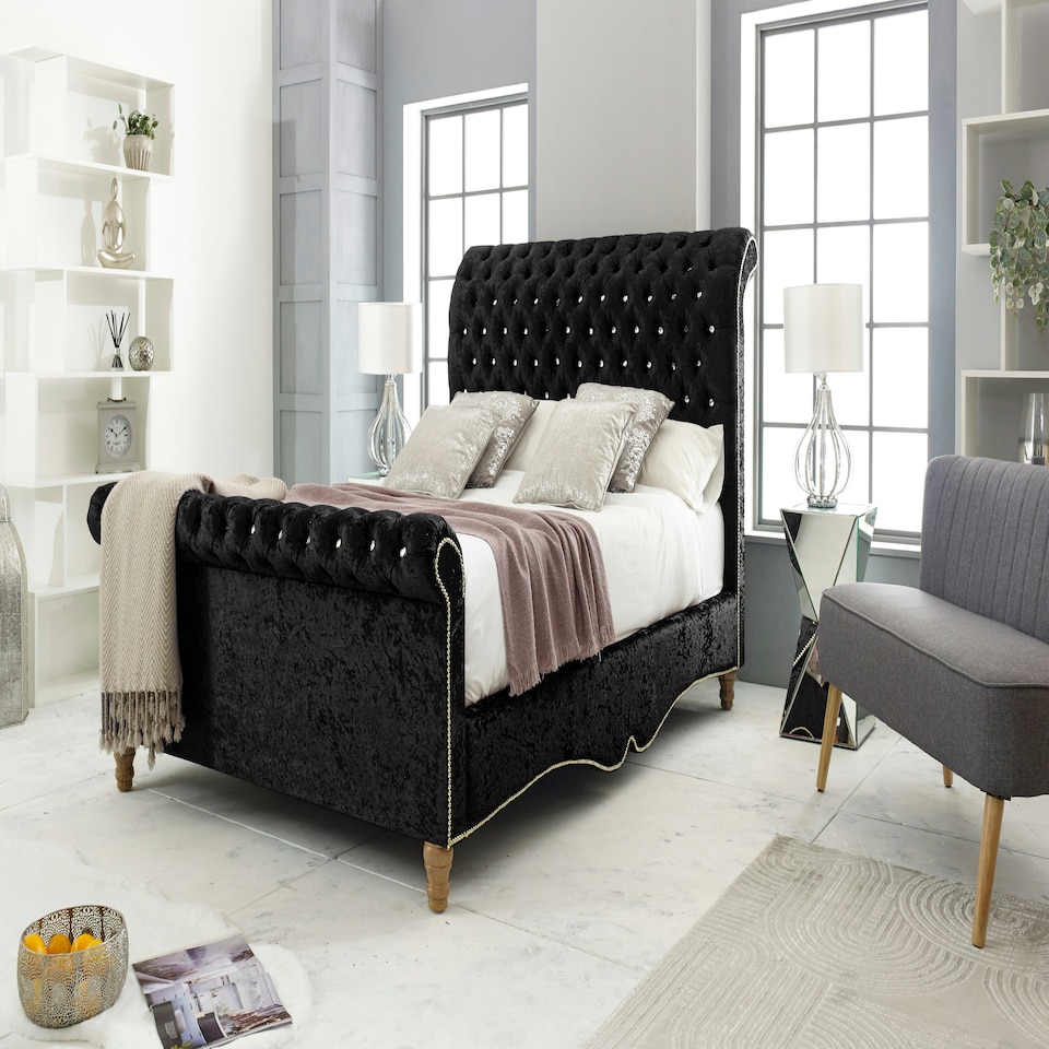 Epsol Crush Double Bed Frame - Black
