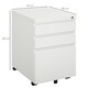 image 5 of Vinsetto 3-Drawer Filing Cabinet, Mobile Metal File Cabinet with Lock and 5 Wheels for A4 Legal Letter Sized Hanging File Folders, Under Desk Drawers, Pre-Assembled Body, 39 x 48 x 60 cm, White