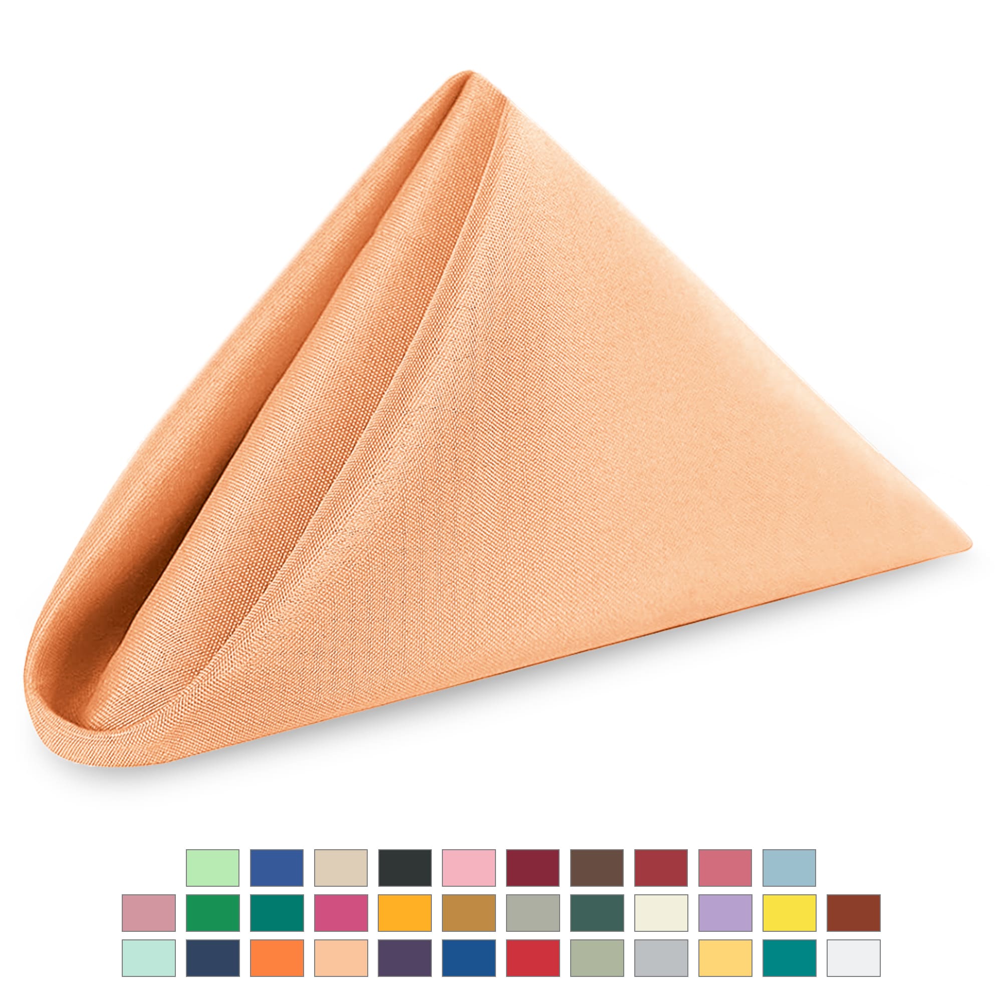 Neel Blue 20 Inch Polyester Table Napkins, Reusable, Wrinkle-Resistant - 50x50cm in Peach | Size: 50x50 cm