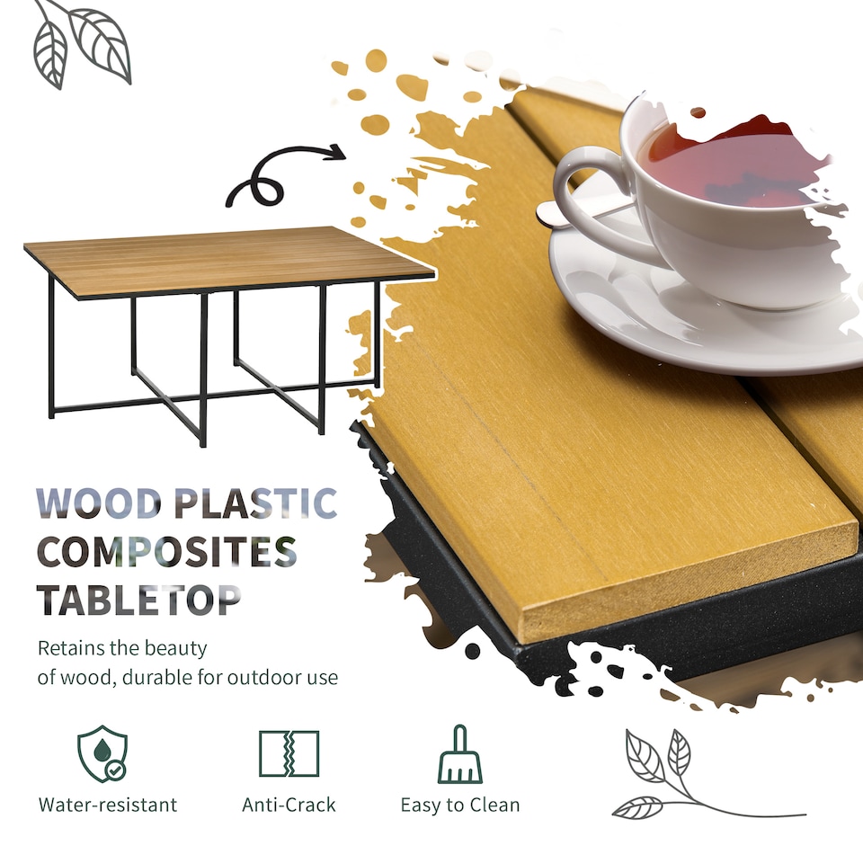 image 1 of Outsunny 10 Seater Rattan Cube Garden Furniture Set, Rattan Dining Set with Cushions, Outdoor Dining Table and Chairs with 6 Armchairs, 4 Stools, Rectangular Wood Grain Plastic Top Table, Black