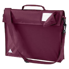 Quadra Junior Book Bag With Strap - Burgundy - One Size