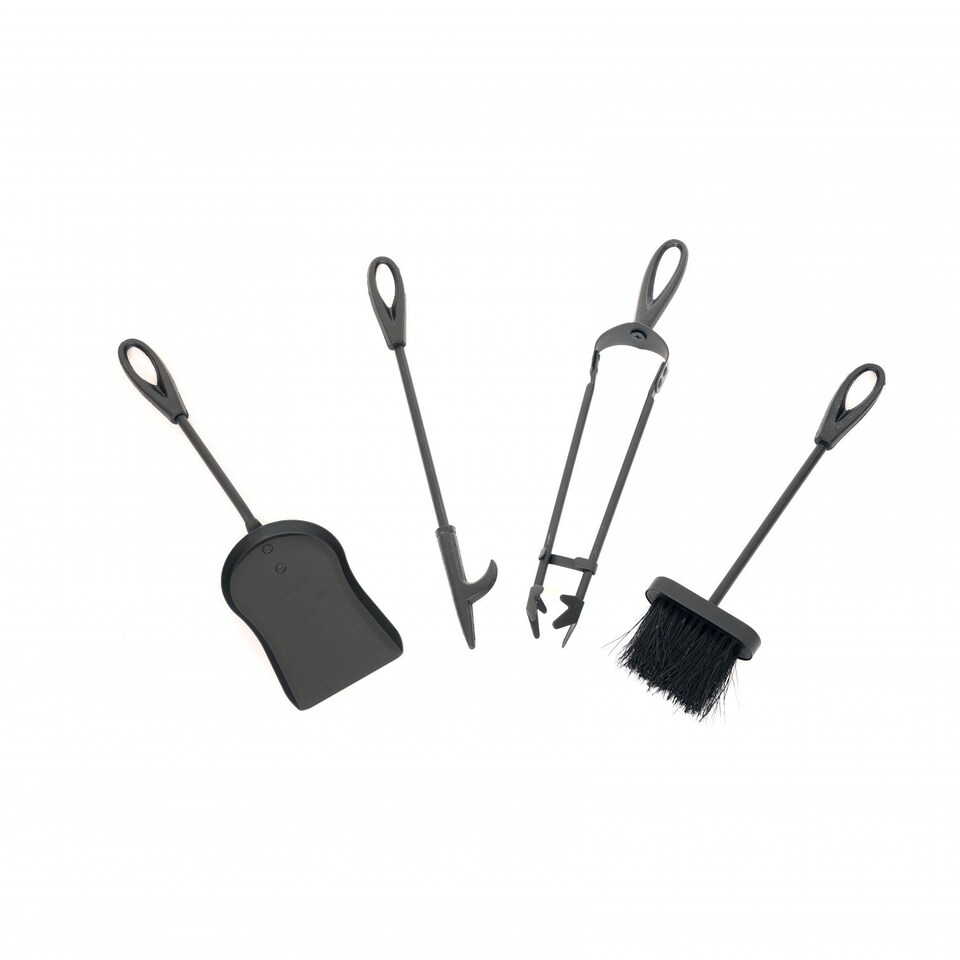 image 1 of Heavy Duty Steel Fireplace 5 Piece Companion Set Poker Shovel