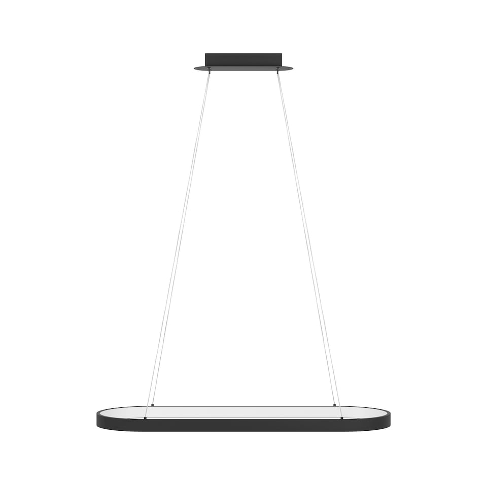 image 1 of EGLO Codriales Modern Black LED Oval Pendant Light WBS Black