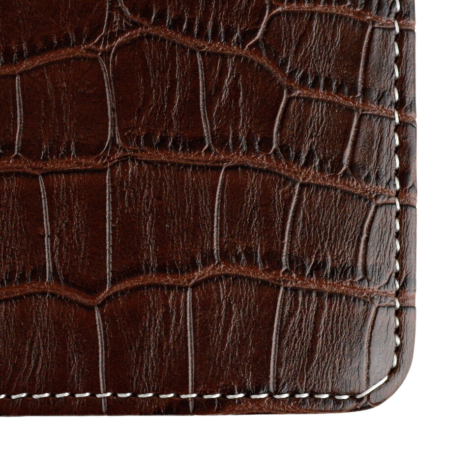 image 1 of Premium Croc Golf Scorecard Holder - Brown / Black