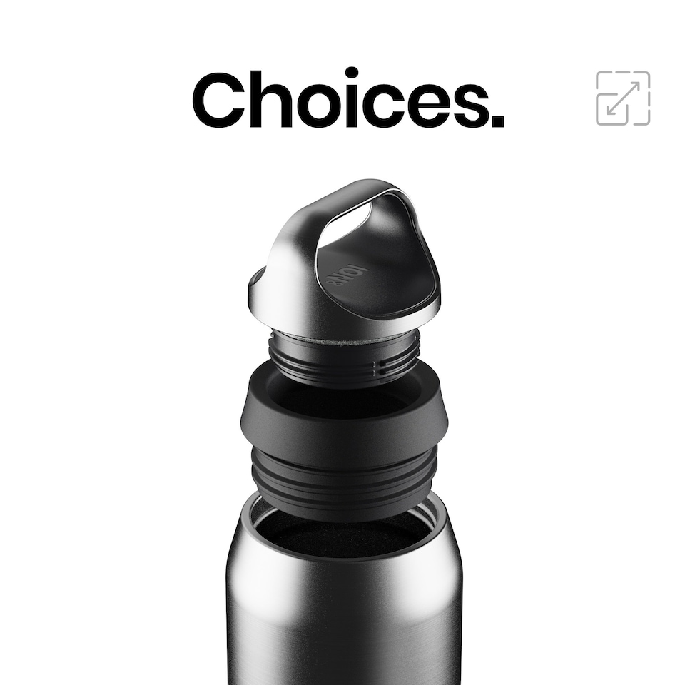 image 1 of ION8 ROAM Insulated Steel Water Bottle, Rubberised, 485ml / 16oz