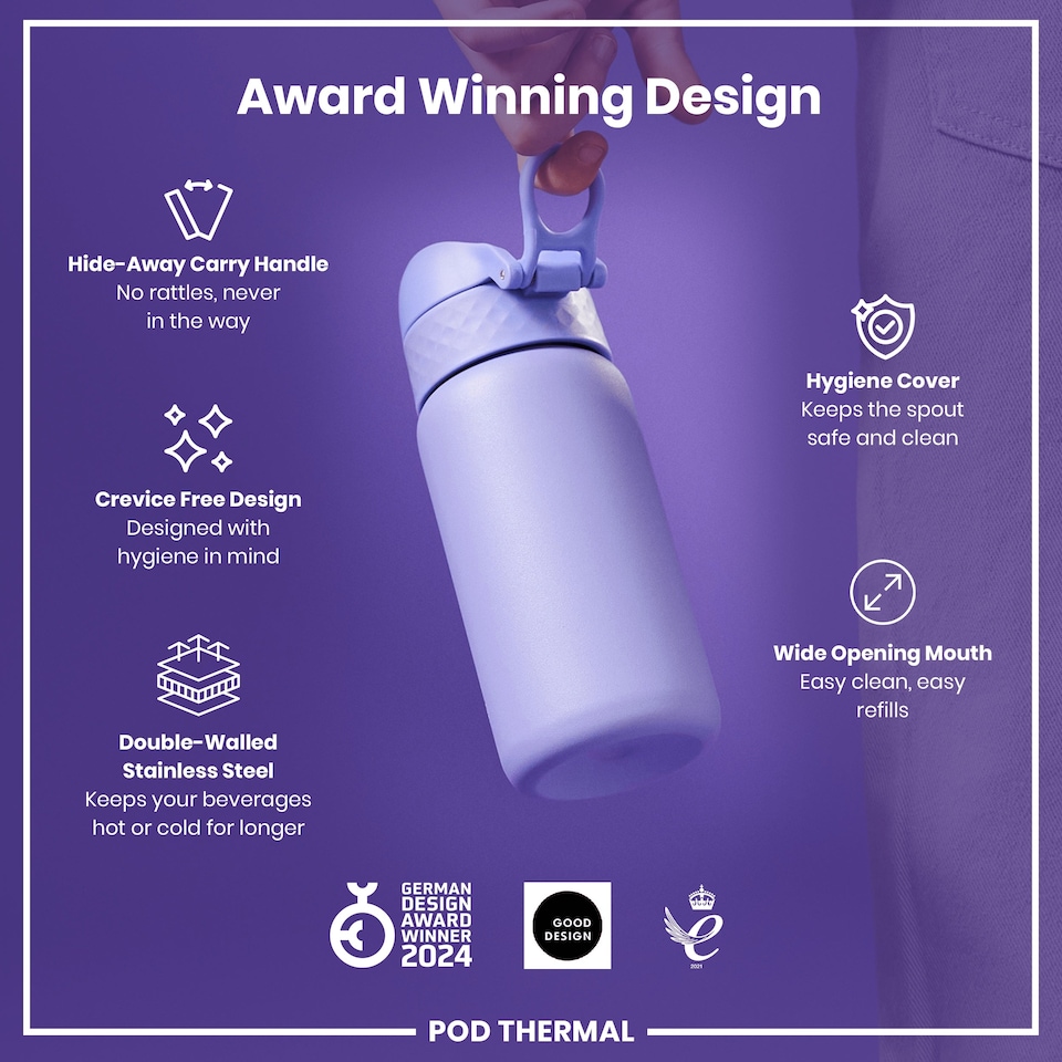image 1 of Leak Proof Water Bottle, Vacuum Insulated, 320ml (11oz) | Purple | Periwinkle | One Size