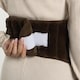 image 5 of OHS Ribbed Fleece Hot Water Bottle Belt Adjustable Heating Wrap | Brown