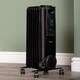image 1 of 1500w 1.5kw 7 Fin Slim Line Black Oil Filled Radiator Heater