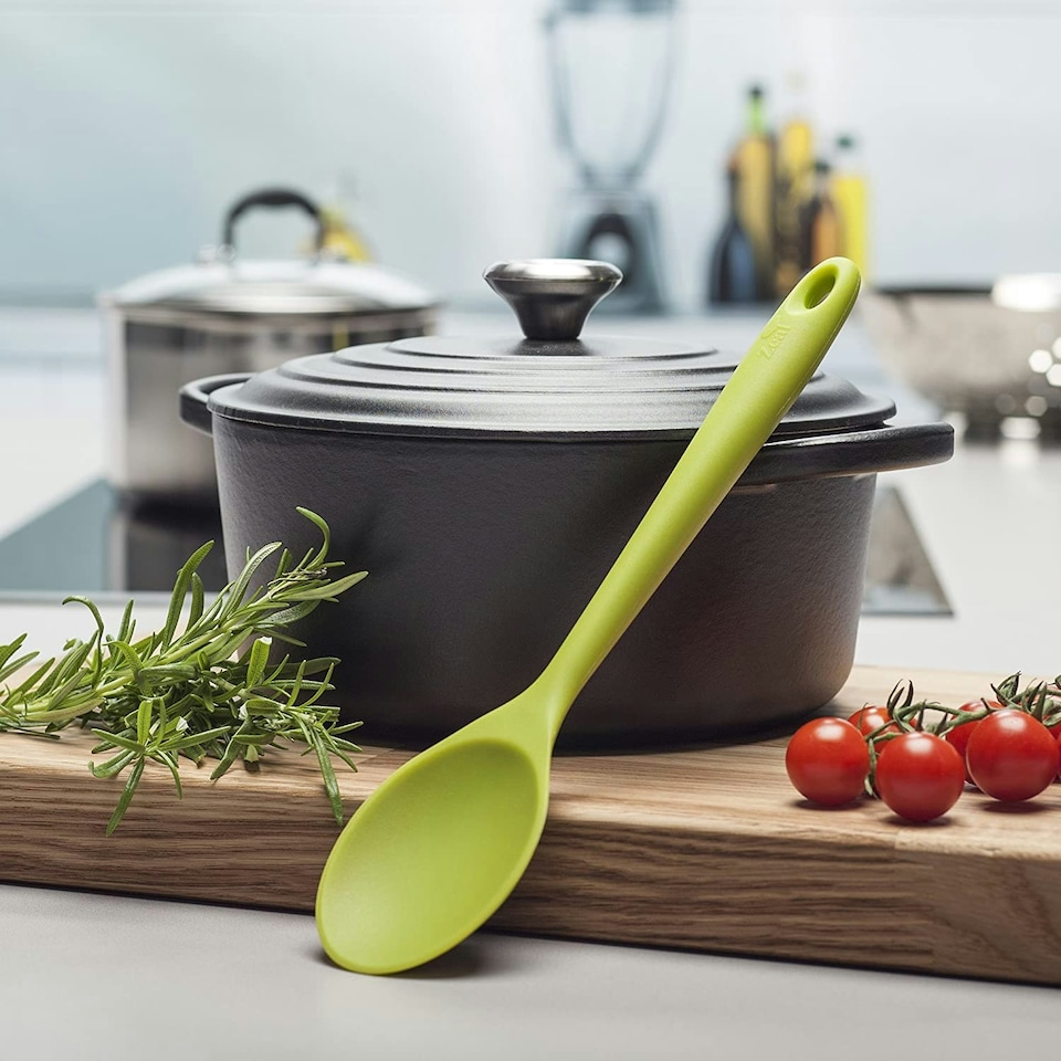 image 1 of Zeal Silicone Cooking Spoon, 28cm, Lime Green
