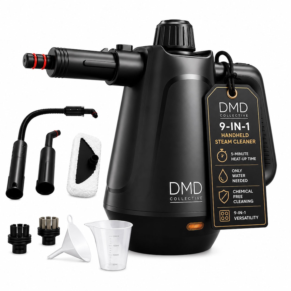 image 1 of DMD 9-Piece Handheld Steam Cleaner Kit, 450ml Water Tank