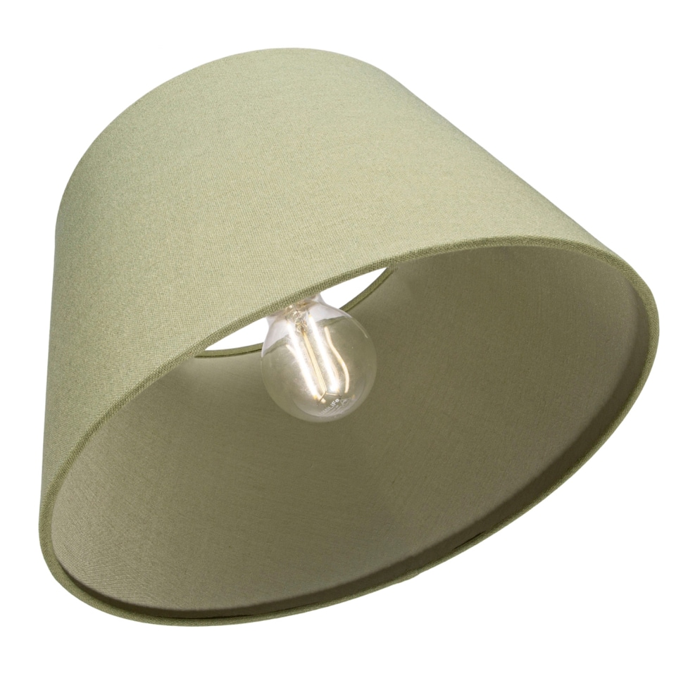 image 1 of Traditional 14 Inch Olive Green Linen Drum Table/Pendant Lampshade 60w Maximum | Green