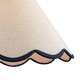image 8 of Scallop Edge Natural Textured Linen Coolie Lamp Shade with Navy Trims | Blue | 12"