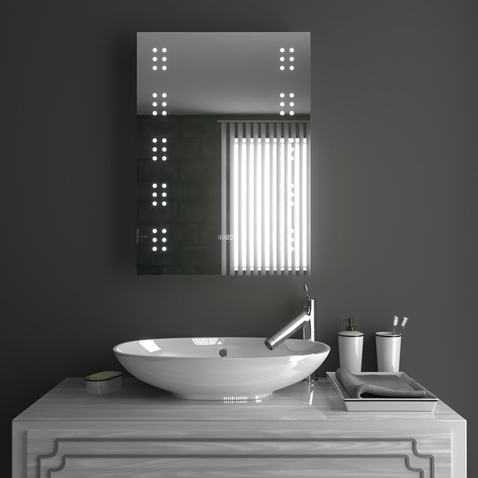 image 1 of Living and Home Modern LED Mirror Cabinet for Bathroom - 50*70cm