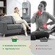image 5 of HOMCOM 3-Seater L-Shaped Linen Sofa w/ Sponge Seat Back Cushions, Dark Grey 