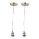 image 1 of Set of 2 Flex - Antique Brass Pendant Kits with Cream Braided Cable | Yellow | 2