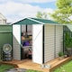 image 2 of Outsunny 9 x 6FT Metal Garden Shed, Tool Storage with Lockable Door, Window, Galvanised Outdoor Storage Shed  for Garden, Patio, Green