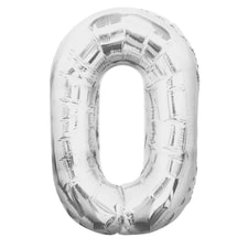 Unique Party 34 Inch Silver Glitz Number Balloon (0-9) - Silver - 8