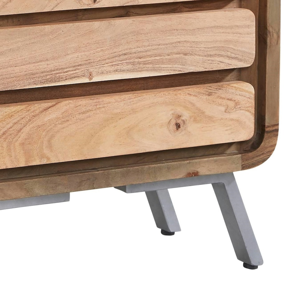 image 1 of Aaron Metal and Wood 4 Drawer Chest
