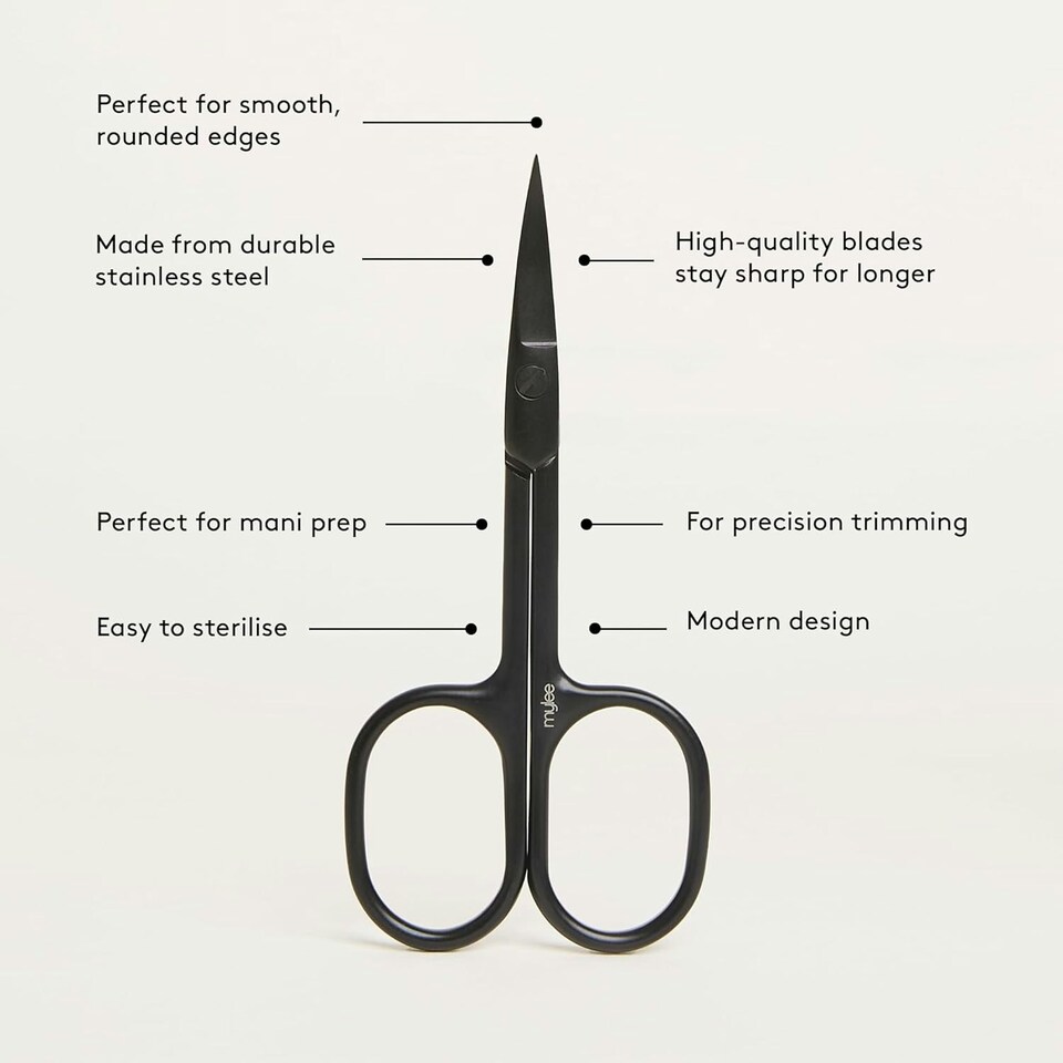 image 1 of Mylee Curved Edge Nail Scissors - Black