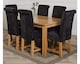 image 2 of Oslo 150 x 90 cm Medium Oak Dining Table and 6 Washington Fabric Chairs | Black | Black