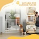 image 6 of PawHut Dog Gate Wide Stair Gate w/ Door Pressure Fit, 75-95W cm, White