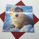 image 6 of 3D Holographic Up Close PUPPY IN SNOW Christmas Greeting Card