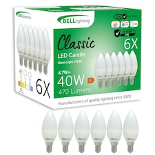 BELL Lighting E14 LED Candle 4.7W Energy Saving Light Bulb Warm White 2700K