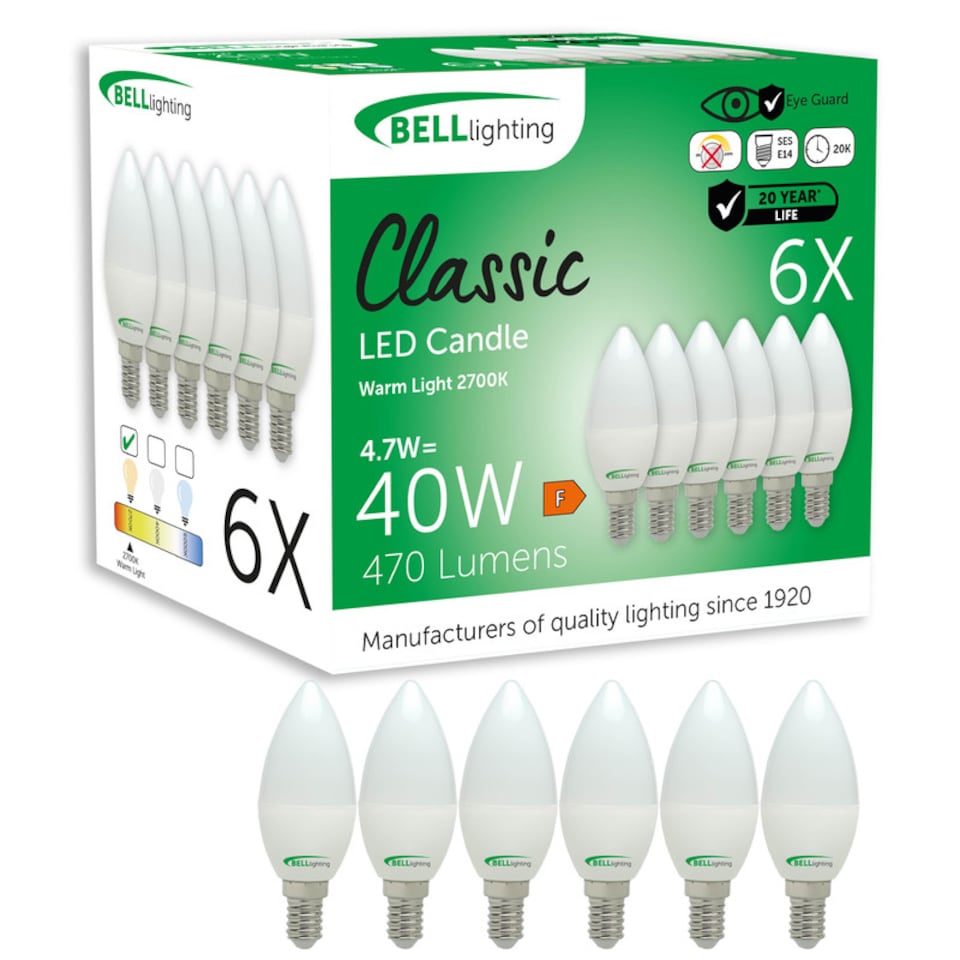 image 1 of BELL Lighting E14 LED Candle 4.7W Energy Saving Light Bulb Warm White 2700K