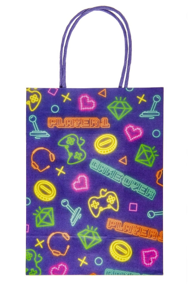 image 1 of Pack of 12 Gamer Design Paper Gift Bags