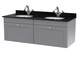 image 1 of Balterley Swynnerton Traditional 2 Drawer Wall Hung Vanity Unit with Double Marble Basin, Satin Grey, 1200mm