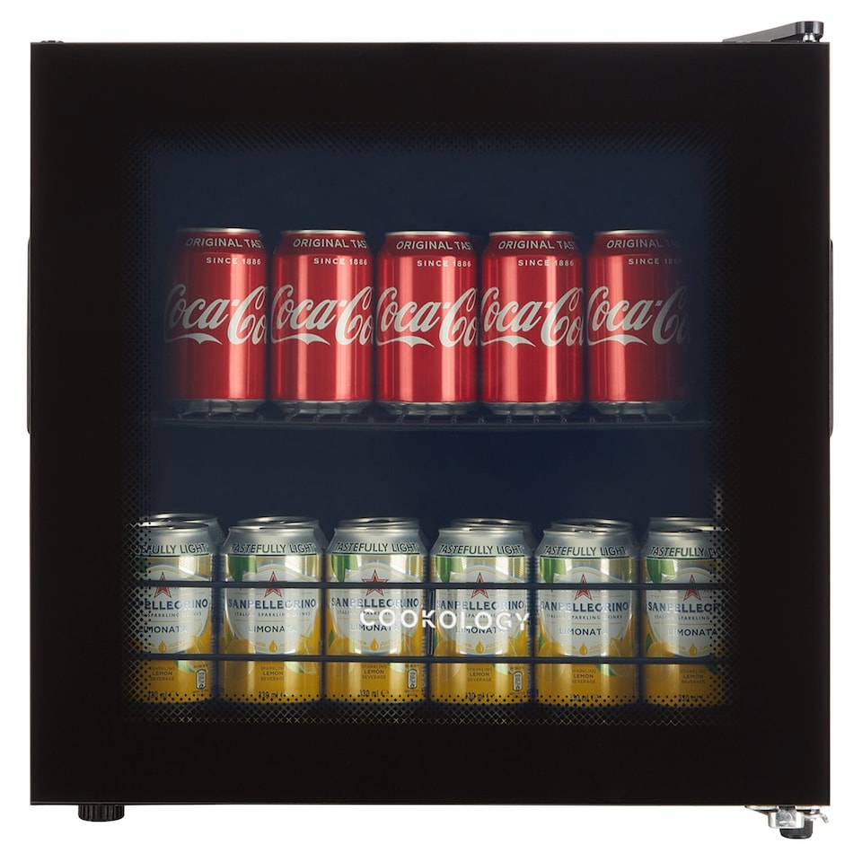 image 1 of Cookology BC46BK Tabletop Drinks Cooler, Black, 43L, 40 Can Capacity, Removable Shelves, Adjustable Temp